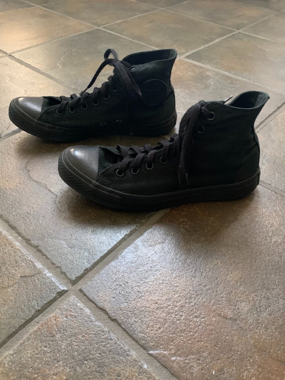 CONVERSE ALL STARS all black high top sneakers